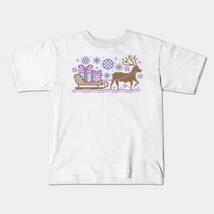 Knitted pattern reindeer Kids T-Shirt